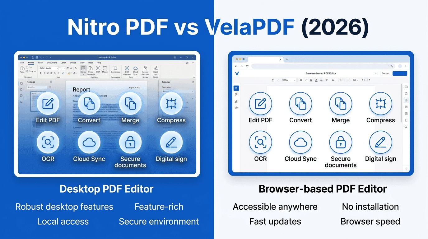 Nitro PDF vs VelaPDF: Which PDF Tool Should You Choose in 2026?