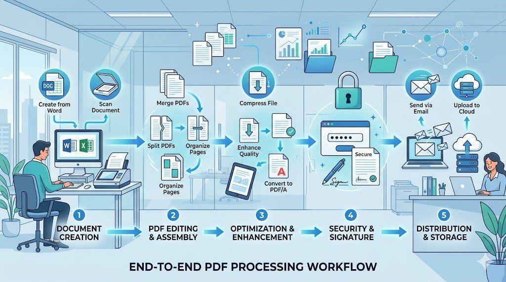 End-to-End PDF Processing System for Office Work